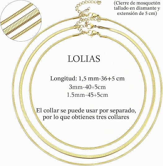 Collar Lolias 3 Piezas Serpiente Ajustable